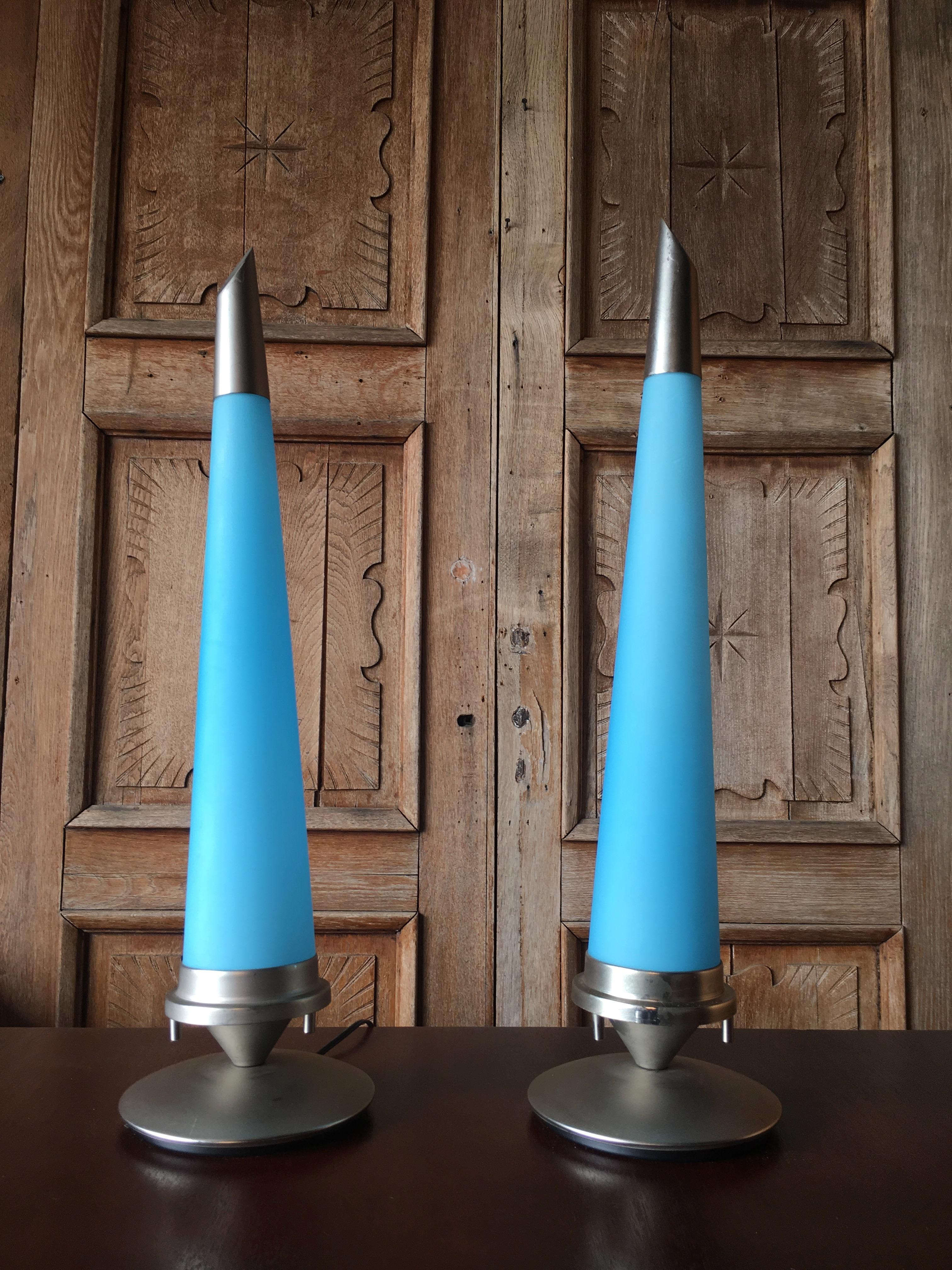 Modern Italian Glass Spike Lamps For Sale