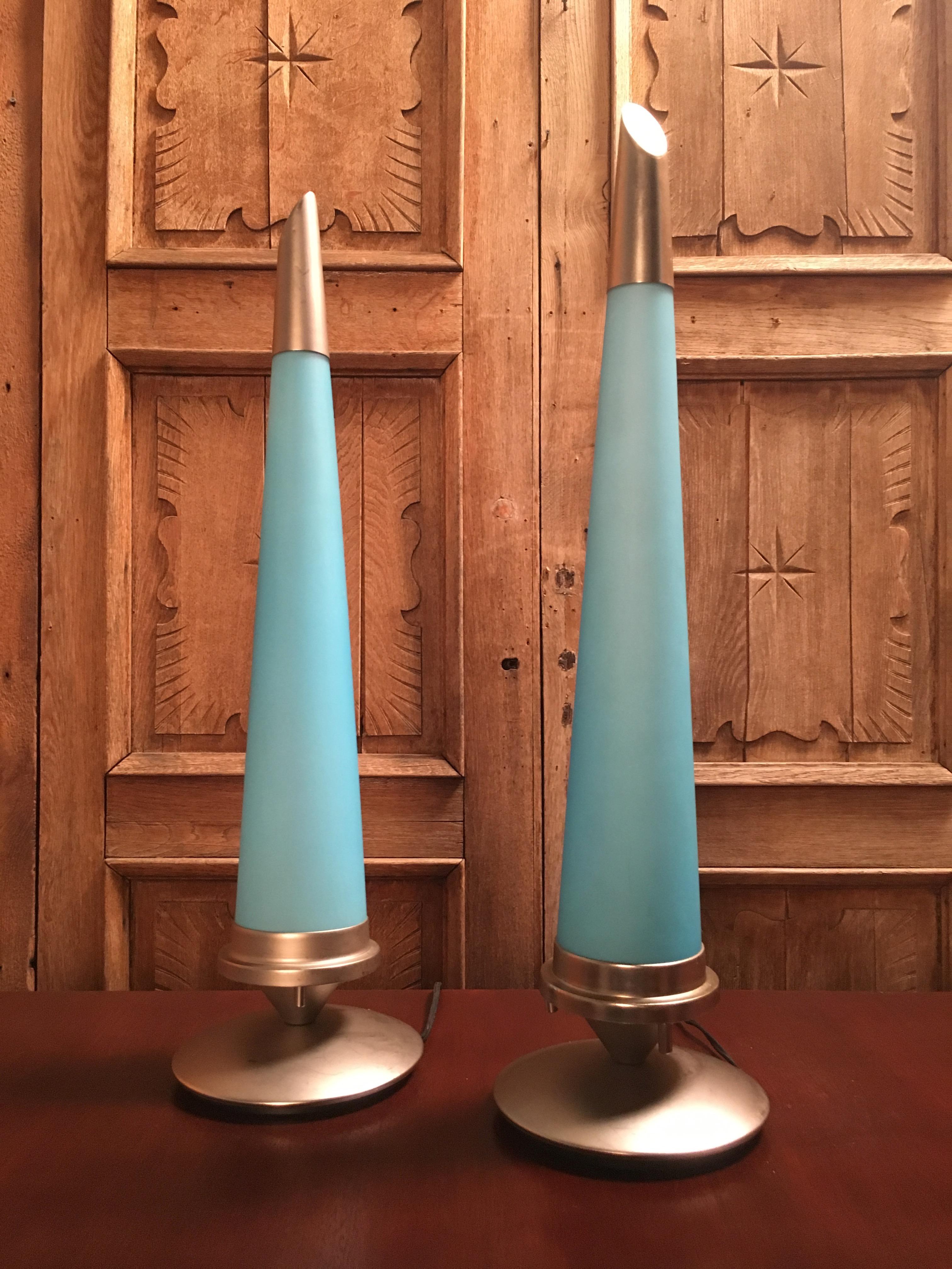 Italian Glass Spike Lamps For Sale 1