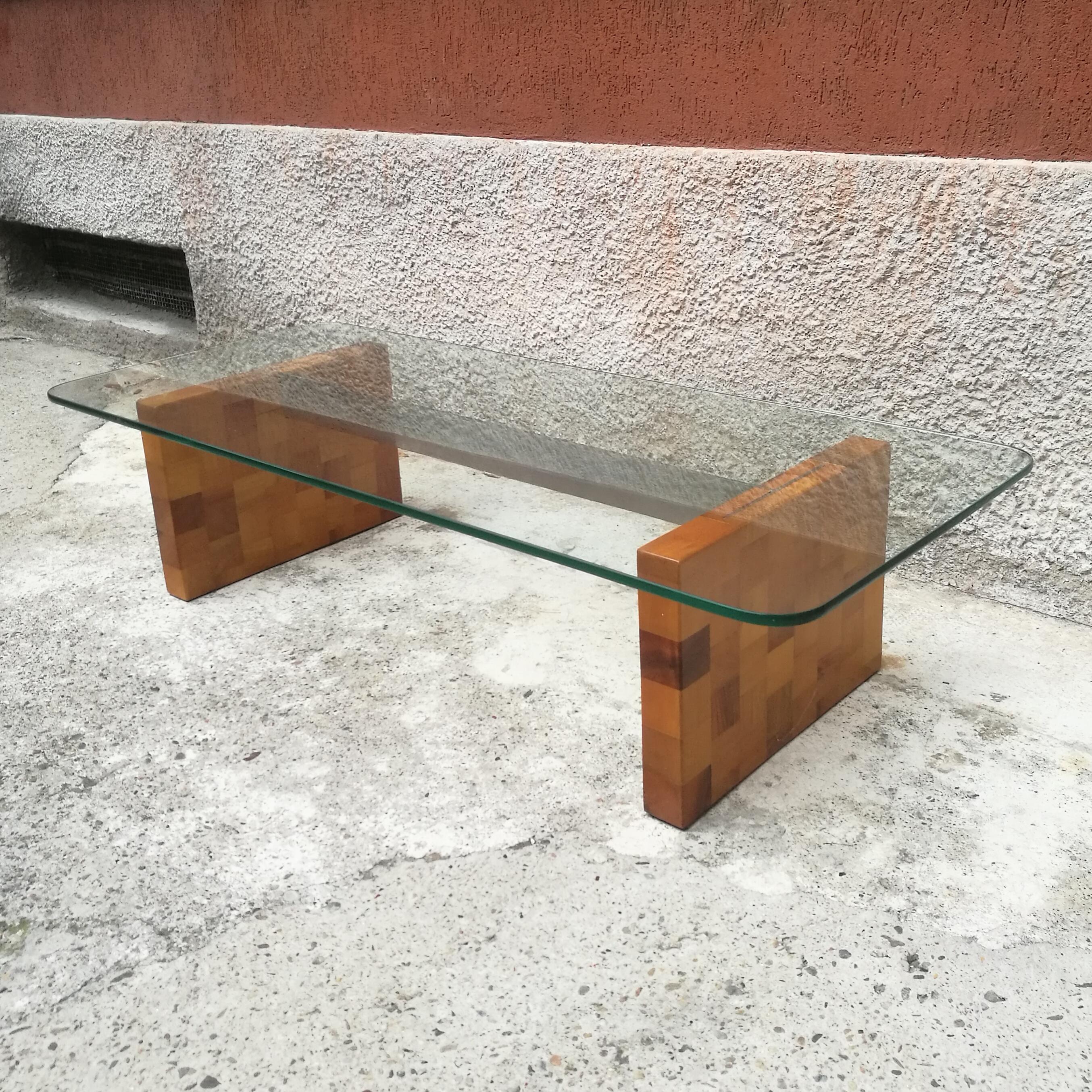 glass top coffee table with wood base