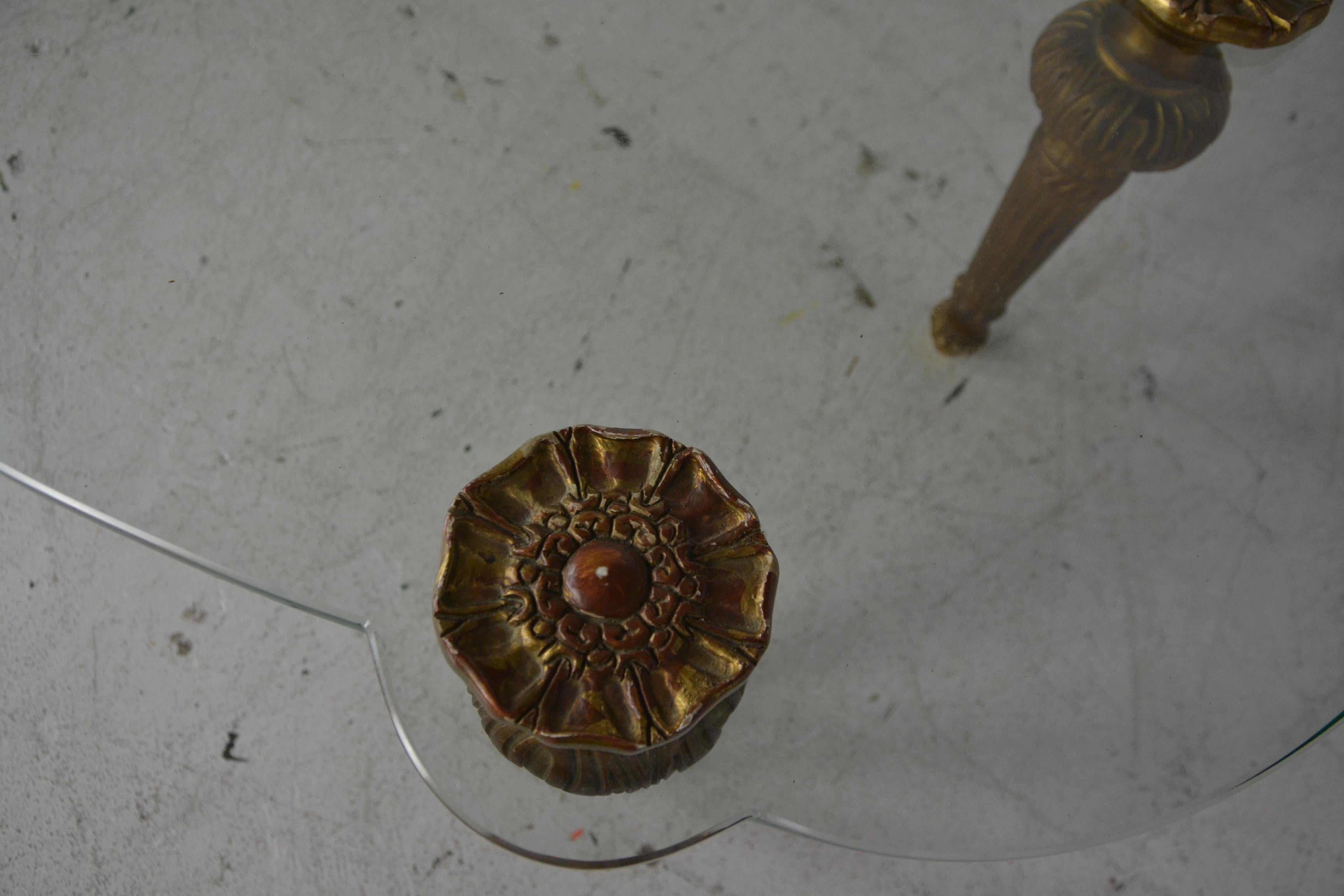 Italian Glass Top Coffee Table In Good Condition In Pomona, CA