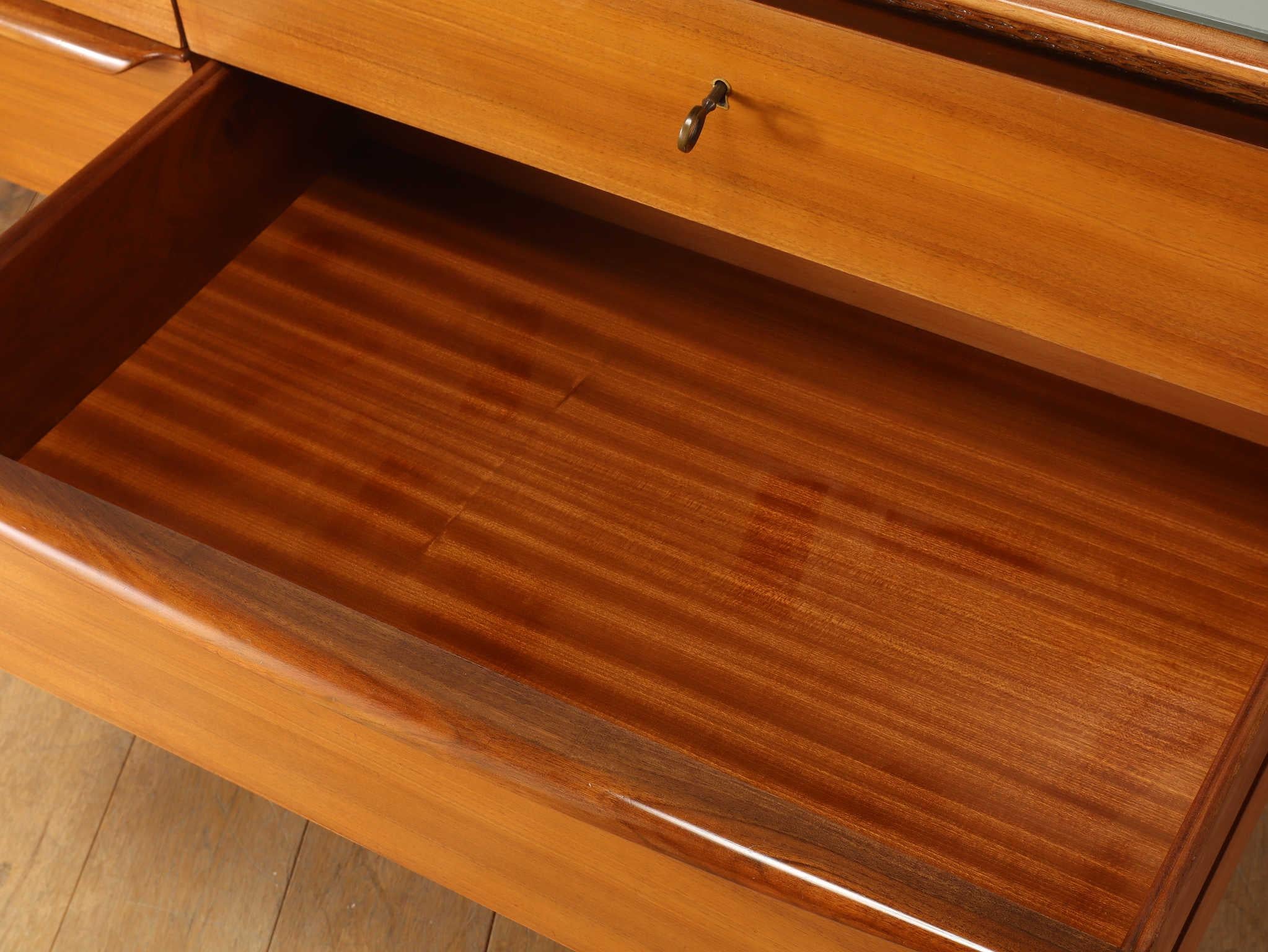 Italian Glass Top Sideboard 1950's For Sale 9