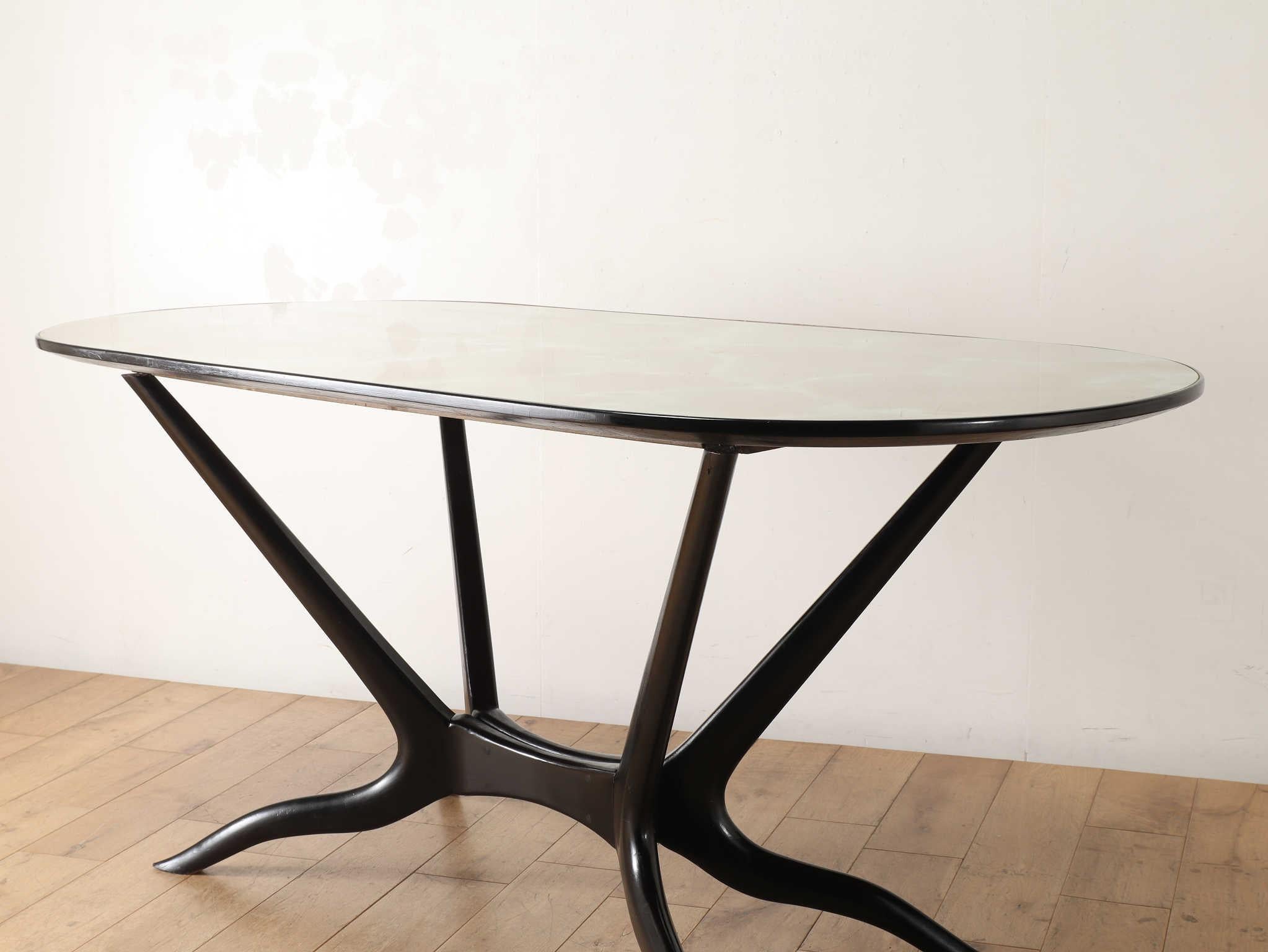 Table italienne à plateau de verre 1950 en vente 4
