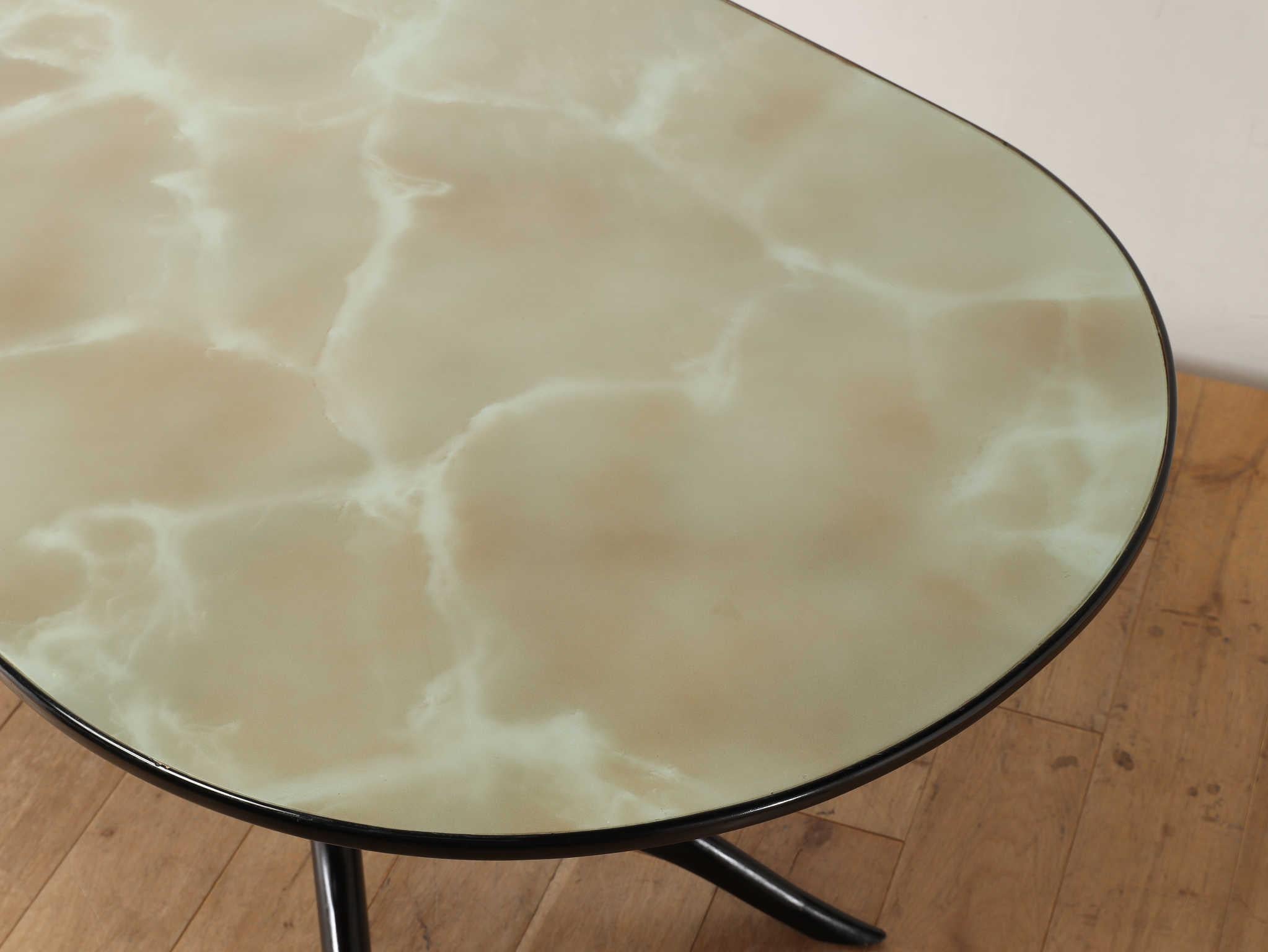 Table italienne à plateau de verre 1950 en vente 2
