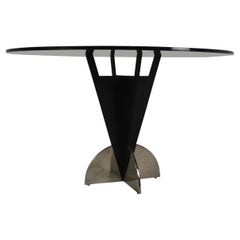 Tavolo italiano con piano in vetro