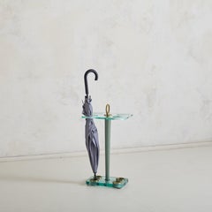 Italian Glass Umbrella Stand by Fontana Arte, 1950s