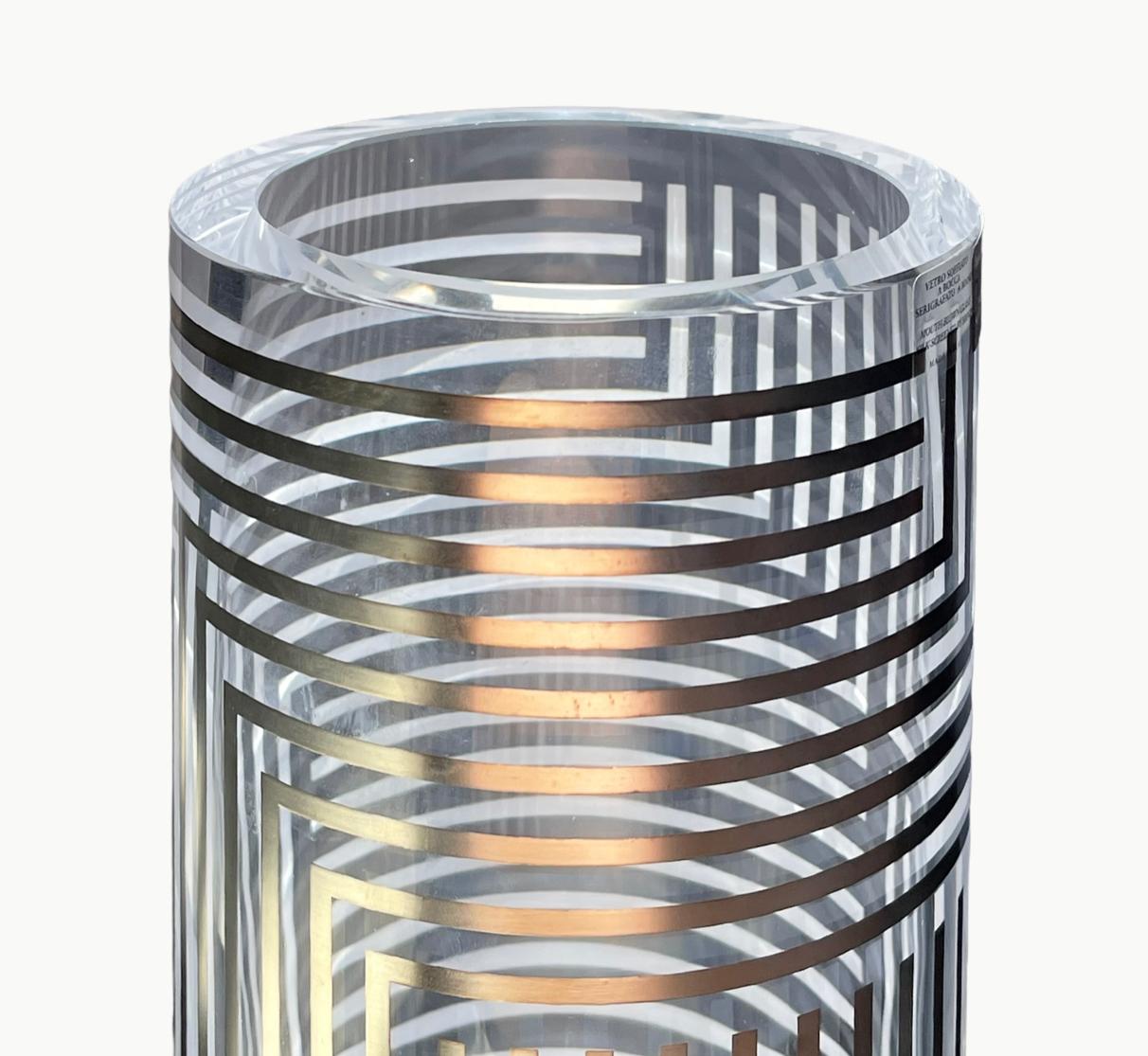 Patinated Italian Glass Vase by Flavia Alves de Souza for Sottsass Associati for Egizia For Sale