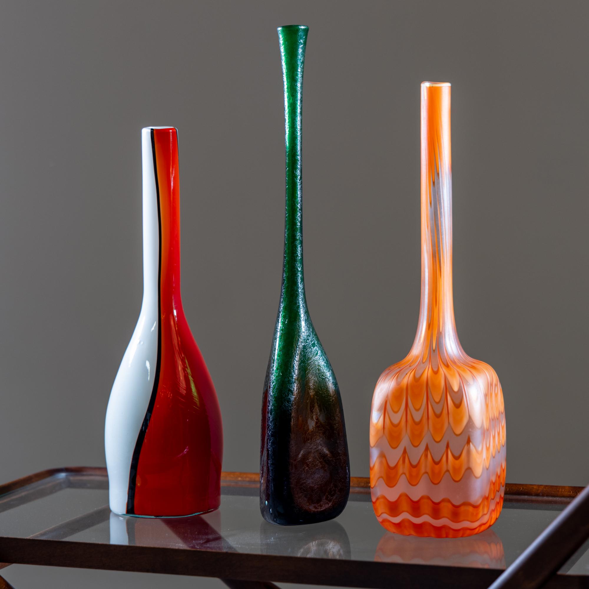 Mid-Century Modern Italian Glass Vases, Murano and Seguso, Mid-20th Century