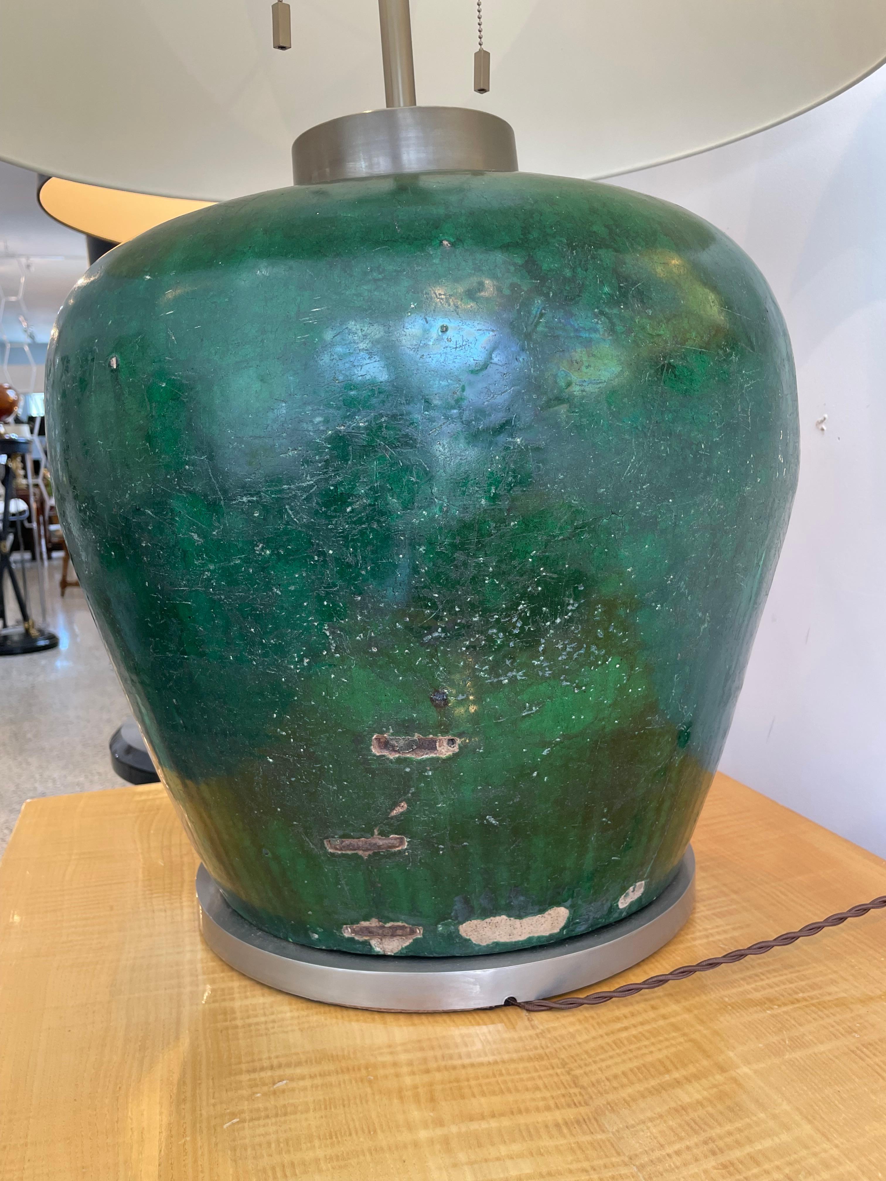 Italian Glazed Amphora Table Lamp For Sale 5