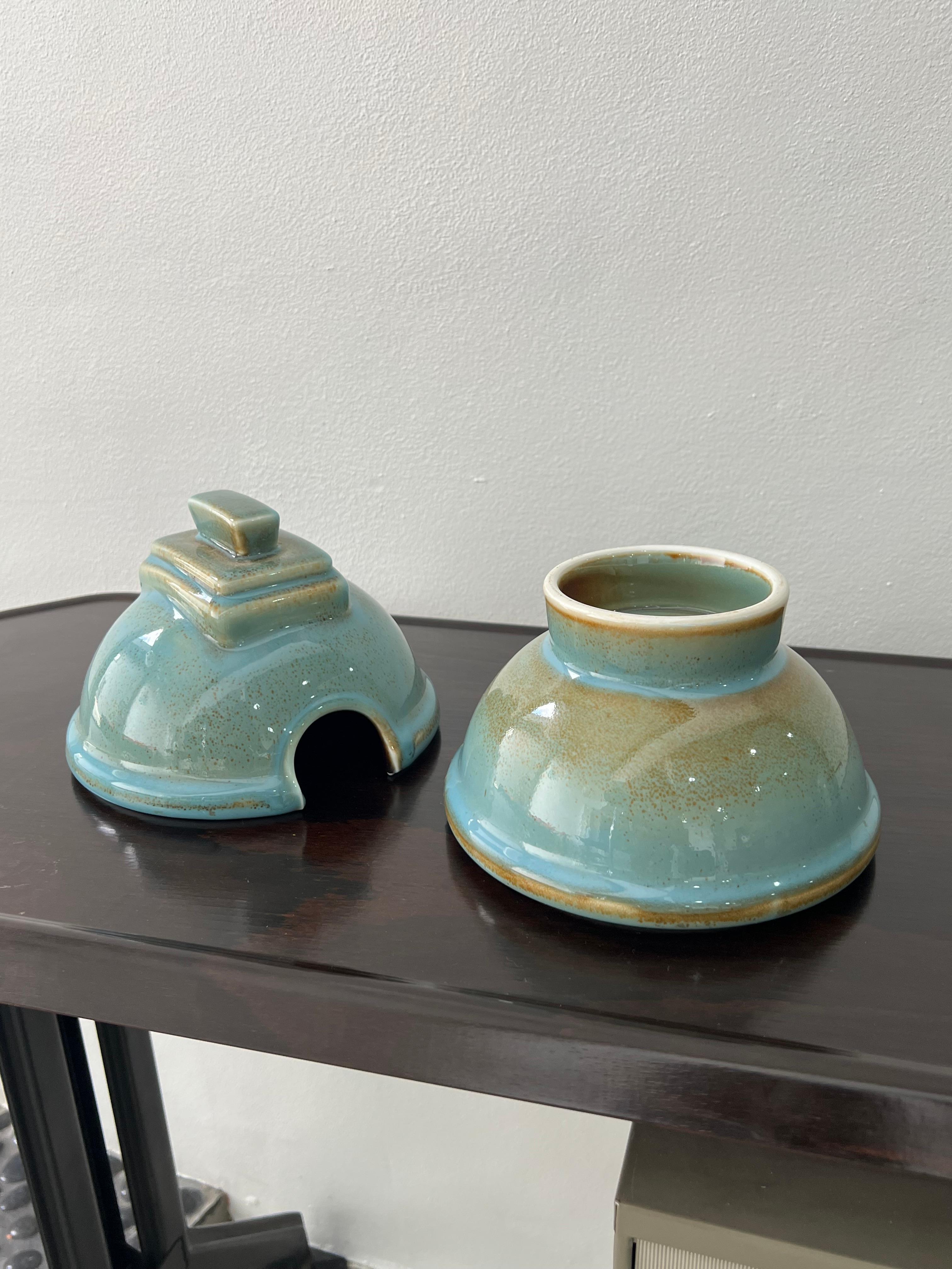 Italienische glasierte Keramik von Capodimonte, multifunktionale Vase, 1960er Jahre (Mitte des 20. Jahrhunderts) im Angebot