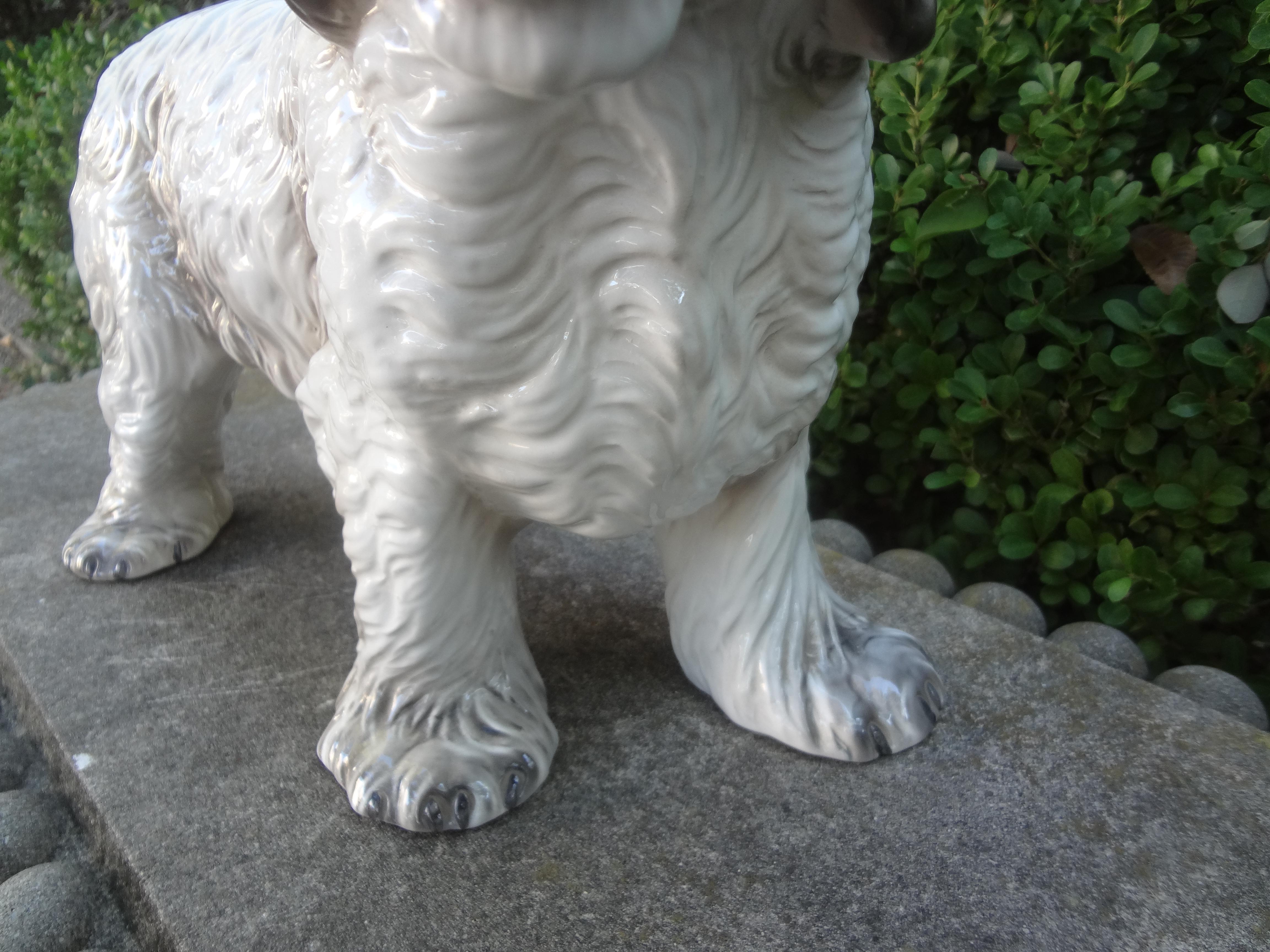 Italian Glazed Ceramic Dog Sculpture For Sale 3