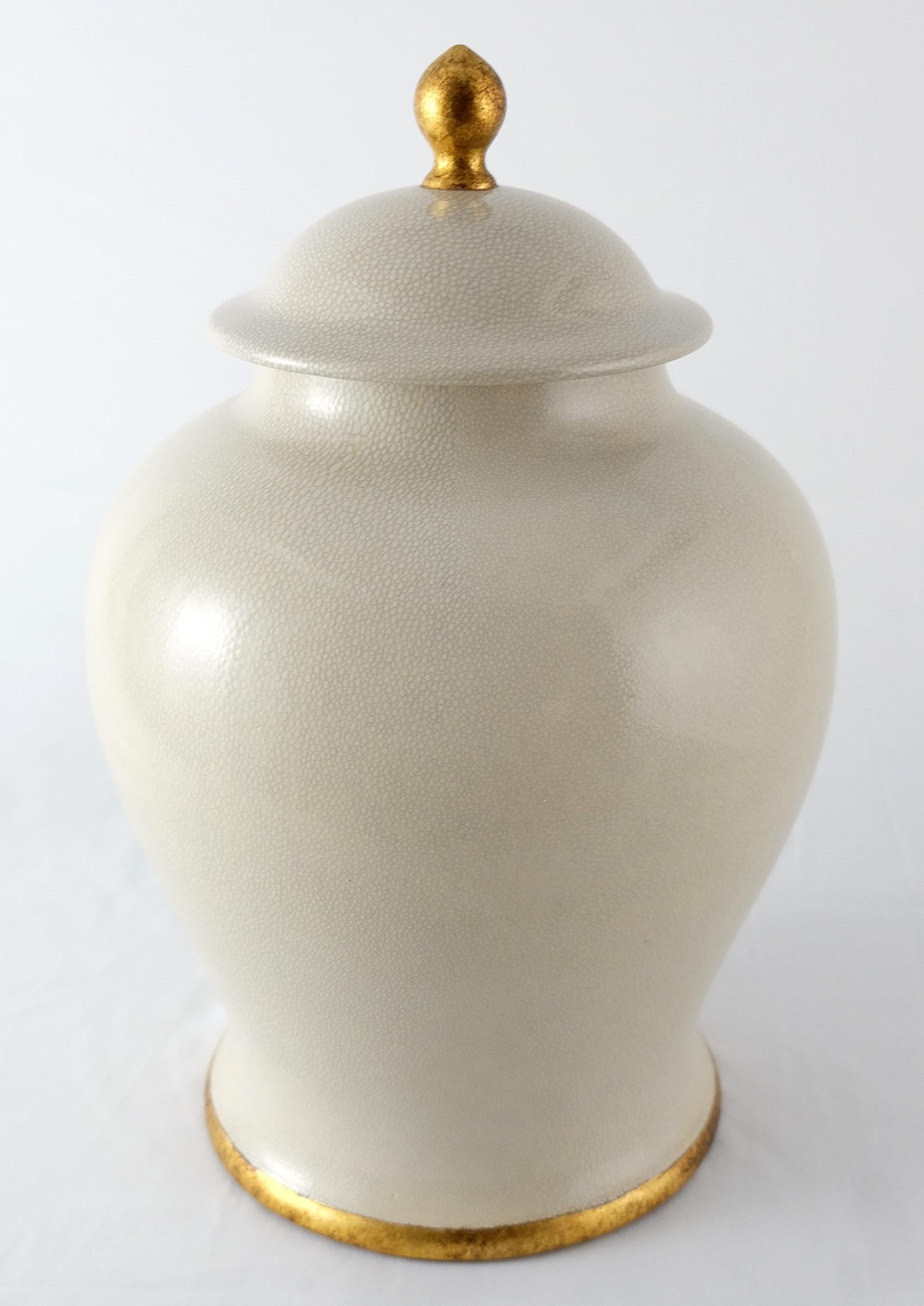 Paolo Marioni Italian Glazed Ceramic Jar with Gold-Leaf Accents 3