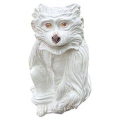 Italian Glazed Ceramic Monkey Sculpture