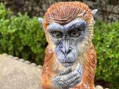 Italian Glazed Ceramic Monkey Stamped Ronzan