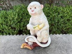 Italian Glazed Ceramic Monkey Statue