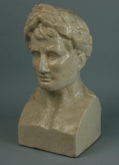 Busto/Scultura romana in ceramica smaltata italiana, anni '40
