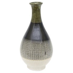 Italian Glazed Ceramic Vessel, Bottle Green, Black, Charcoal, Off White