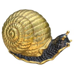 Lumaca italiana in porcellana dorata smaltata