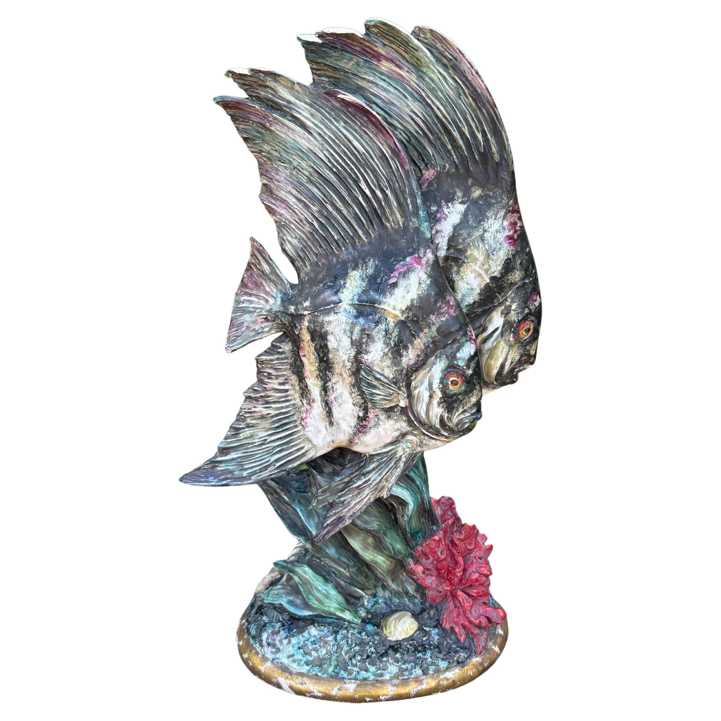 Italian Glazed Porcelain Fish Sculpture