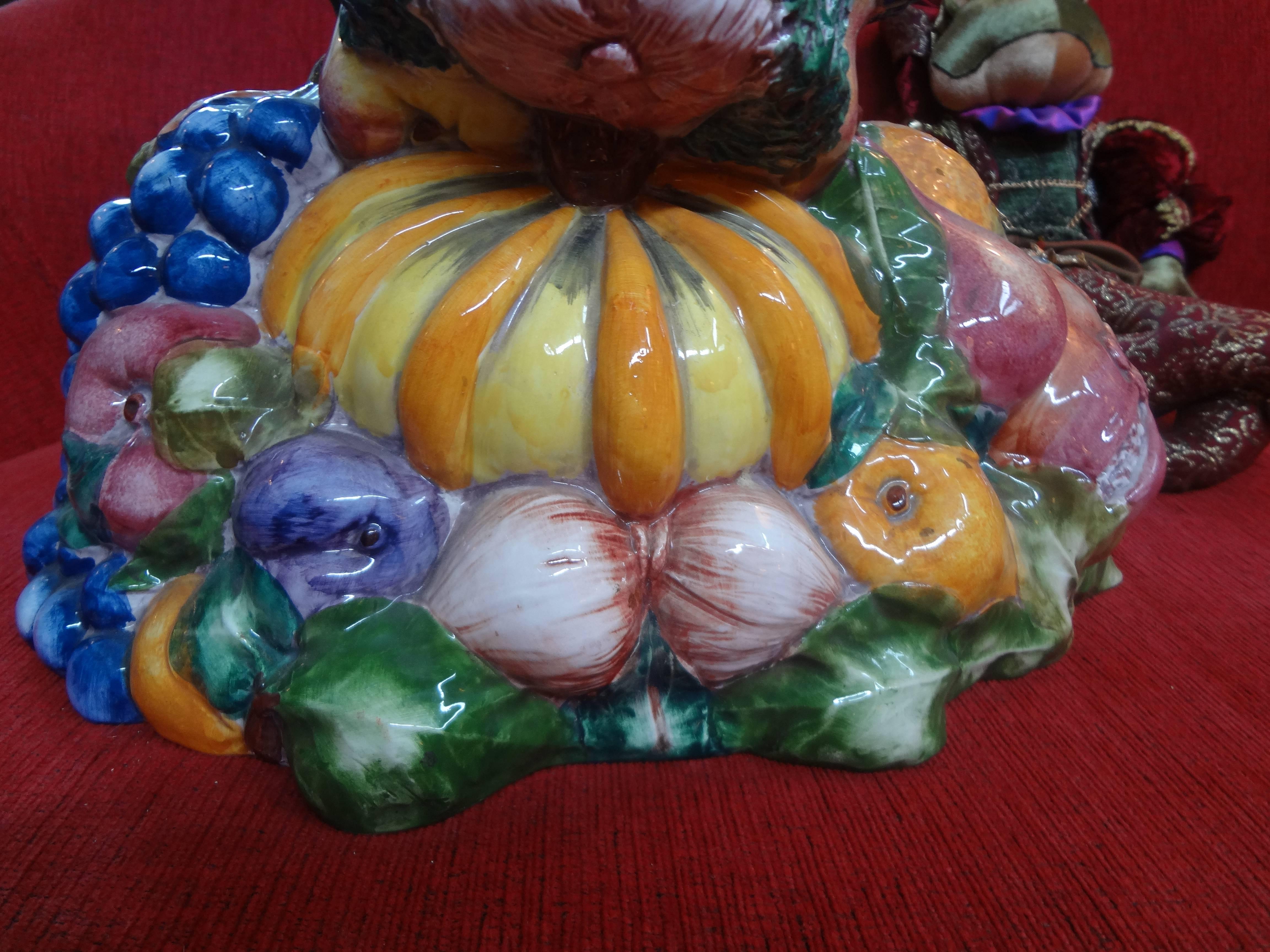 Italian Glazed Pottery Vessel after Giuseppe Arcimboldo In Excellent Condition In Houston, TX