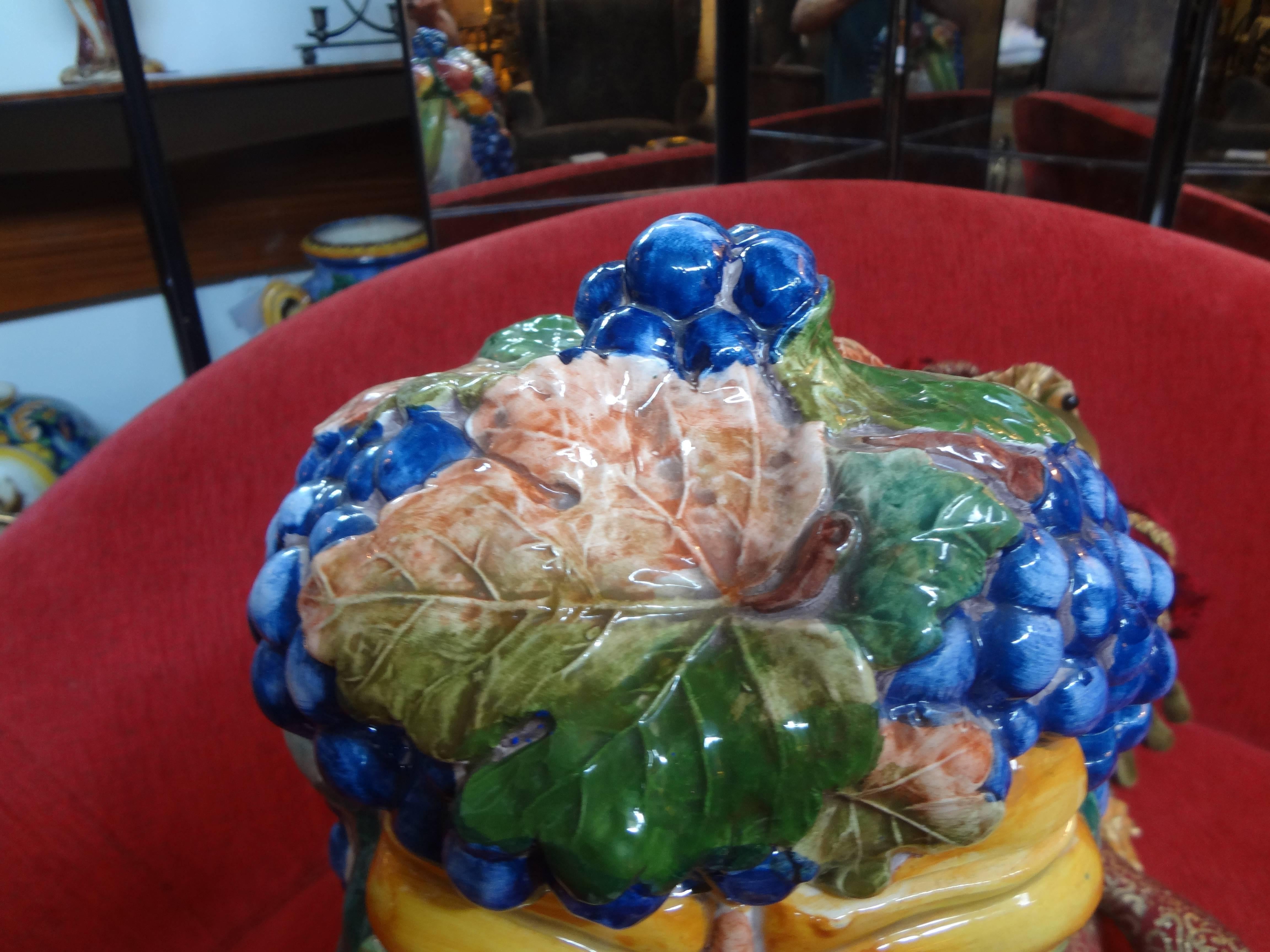 Mid-20th Century Italian Glazed Pottery Vessel after Giuseppe Arcimboldo