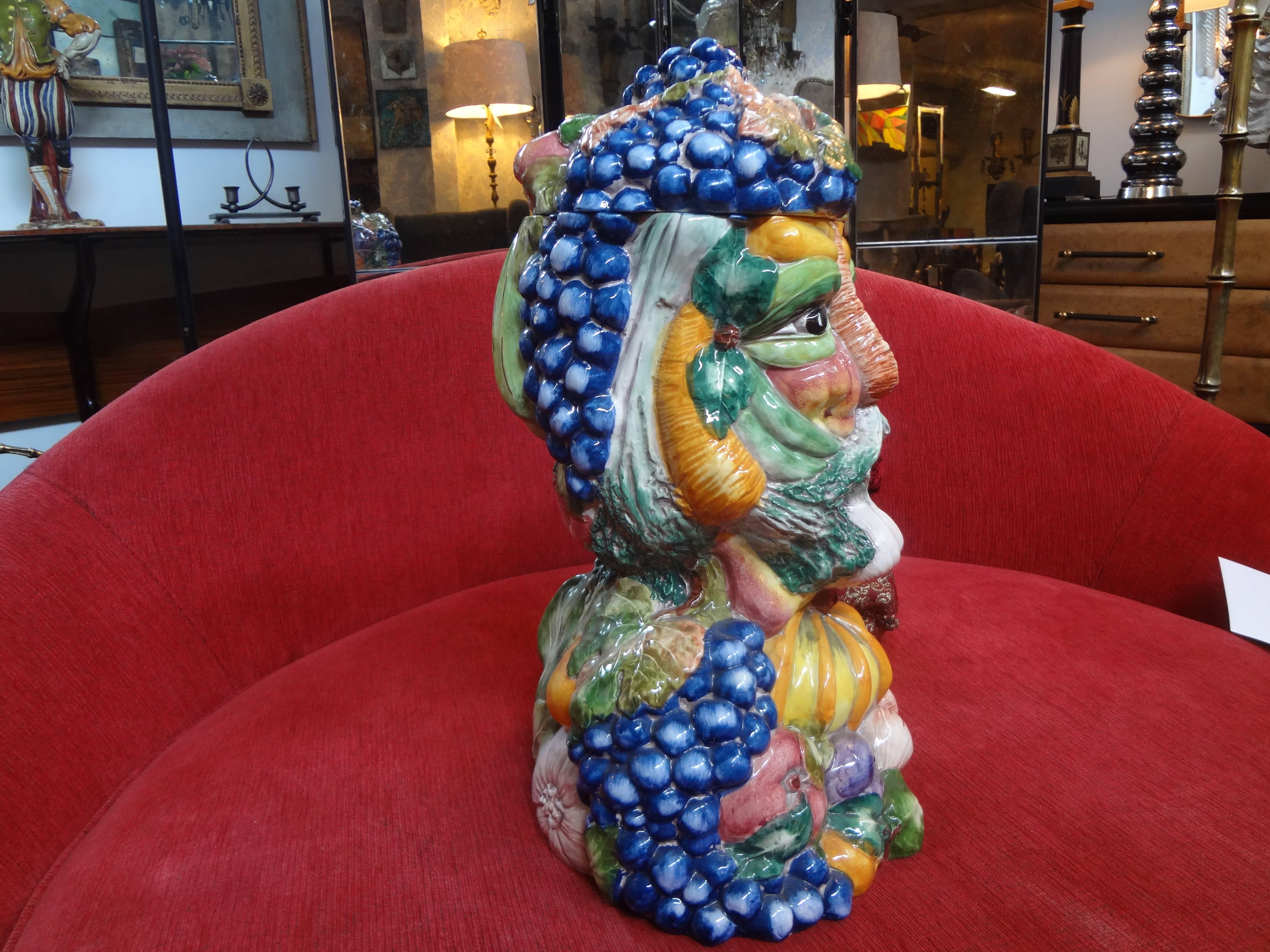 Italian Glazed Pottery Vessel after Giuseppe Arcimboldo 1
