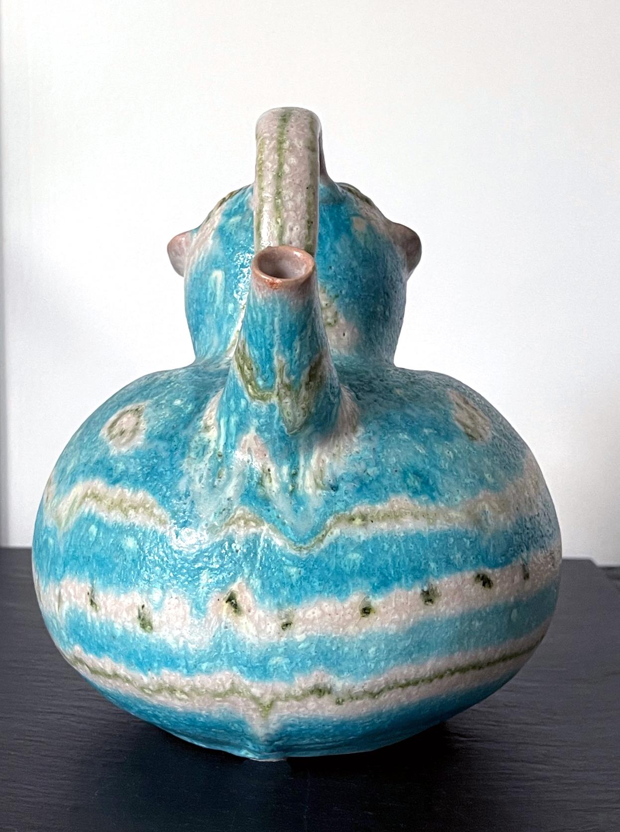 Italian Glazed Stoneware Anthropomorphic Pitcher by Guido Gambone 1