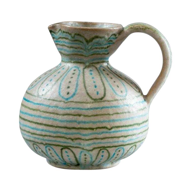 Italian Glazed Stoneware Pitcher by Guido Gambone