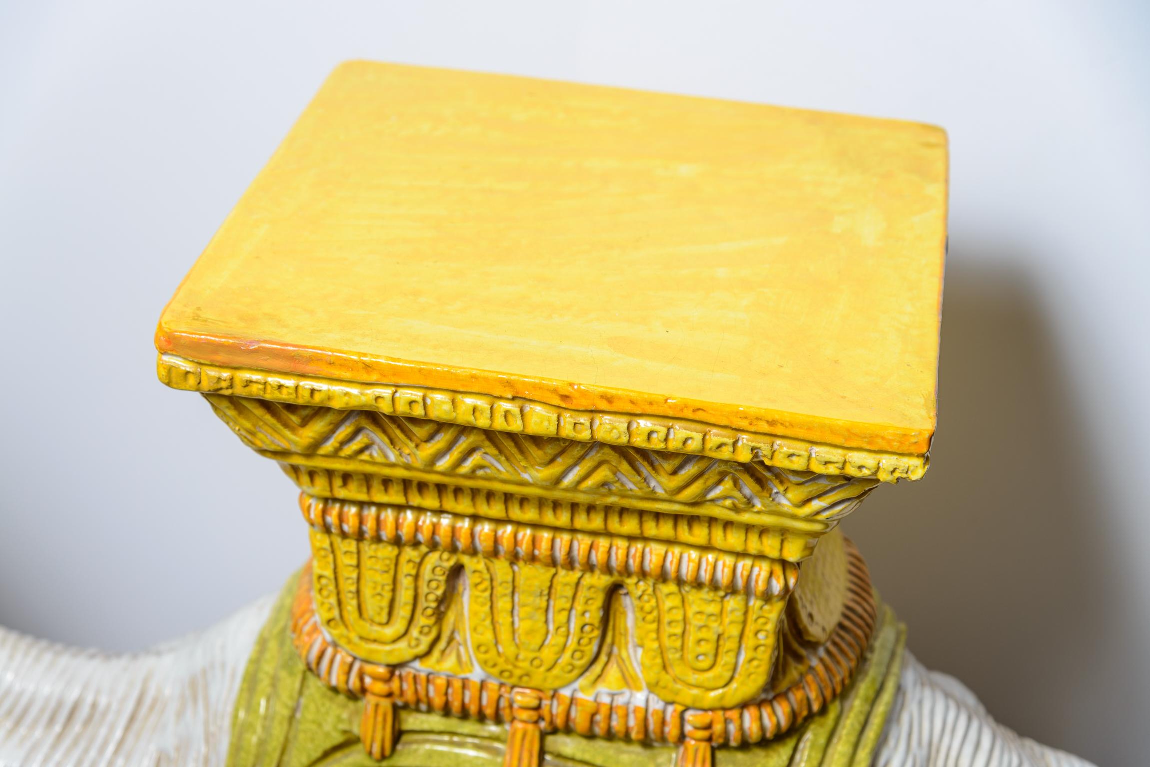 Italian Glazed Terra Cotta Camel Garden Seat 1