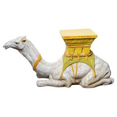Italian Glazed Terra Cotta Camel Garden Seat