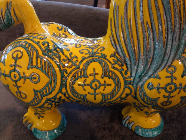 Italian Glazed Terracotta Horse Sculpture at 1stDibs