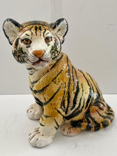 Italian Glazed Terra Cotta Tiger Cub