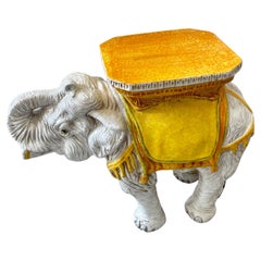 Italian Glazed Terracotta Elephant Garden Seat