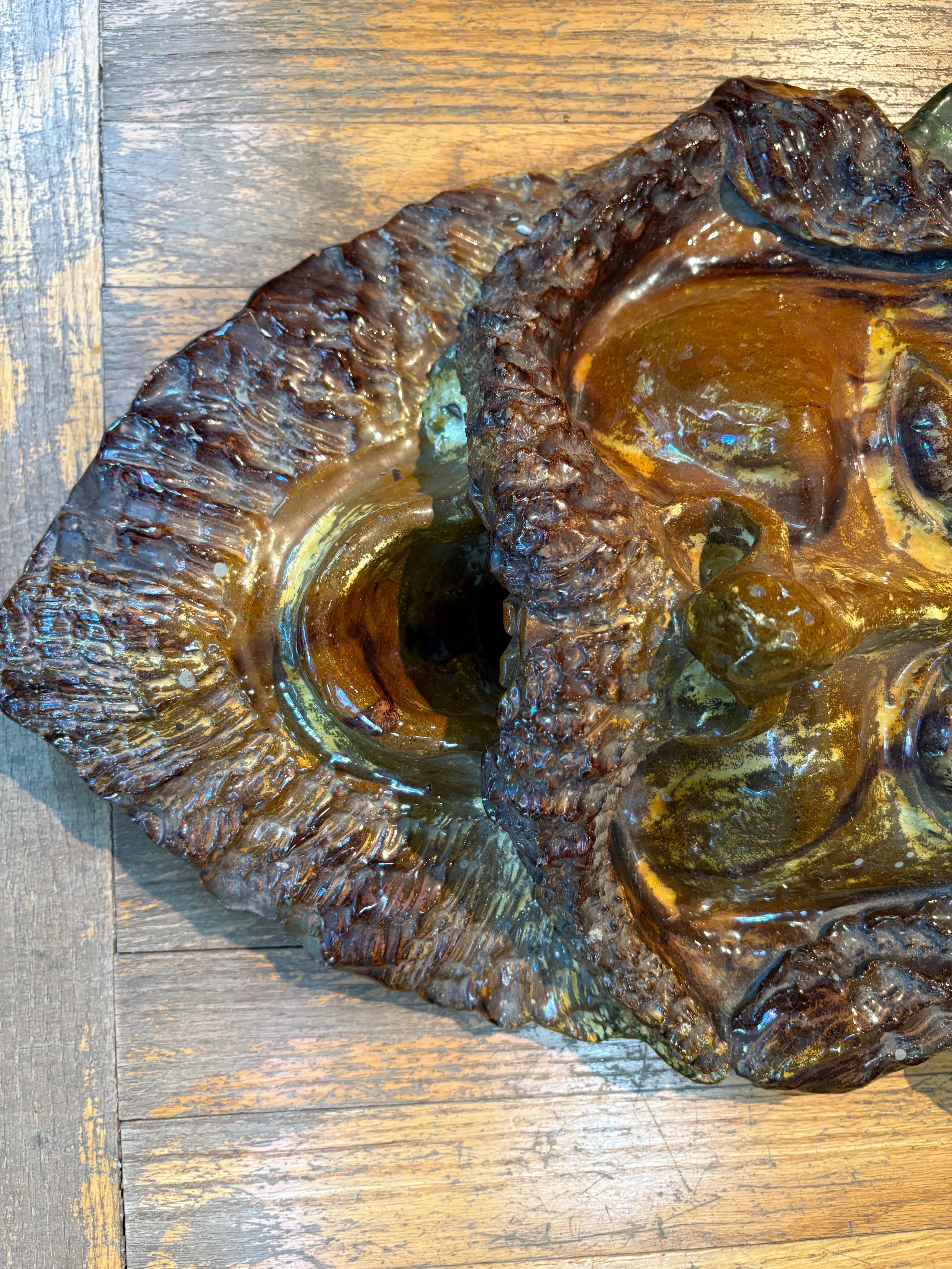 Scultura di testa in terracotta smaltata italiana in vendita 2