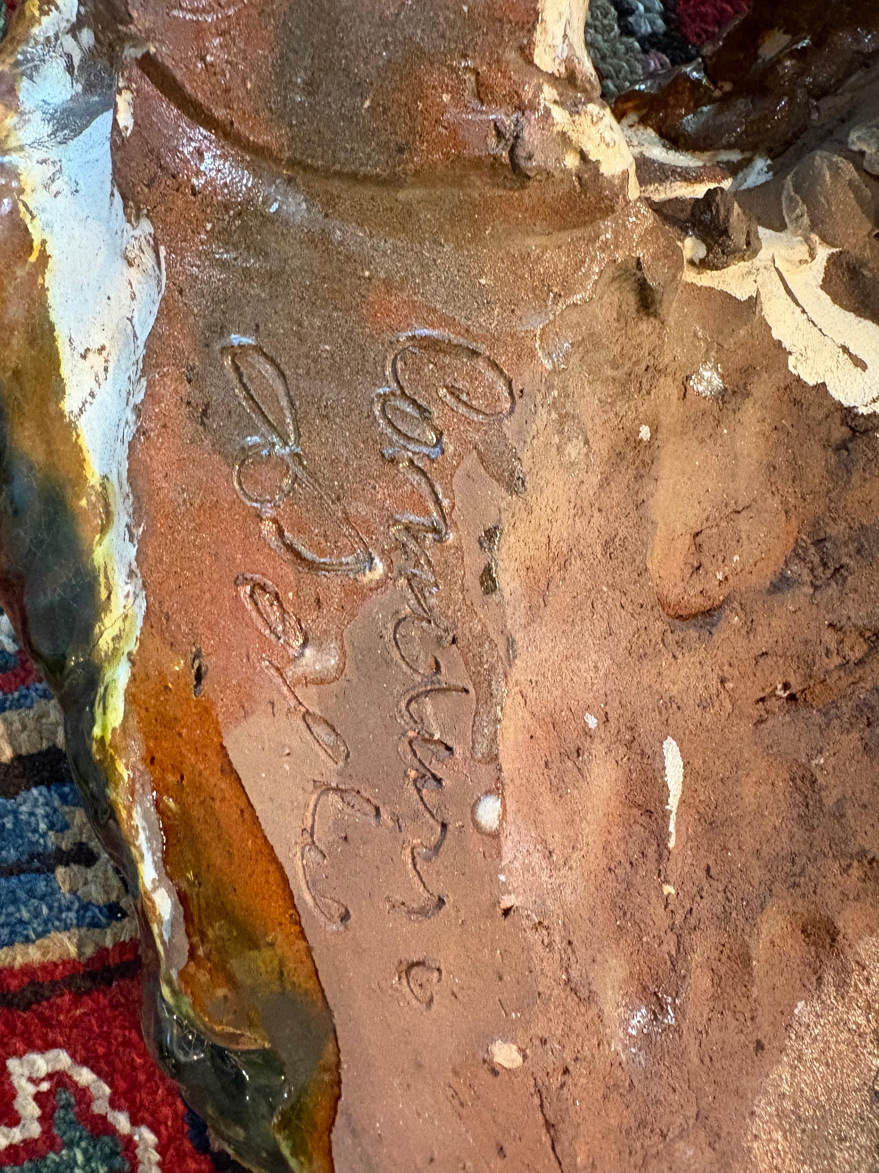 Italiano Scultura di testa in terracotta smaltata italiana in vendita