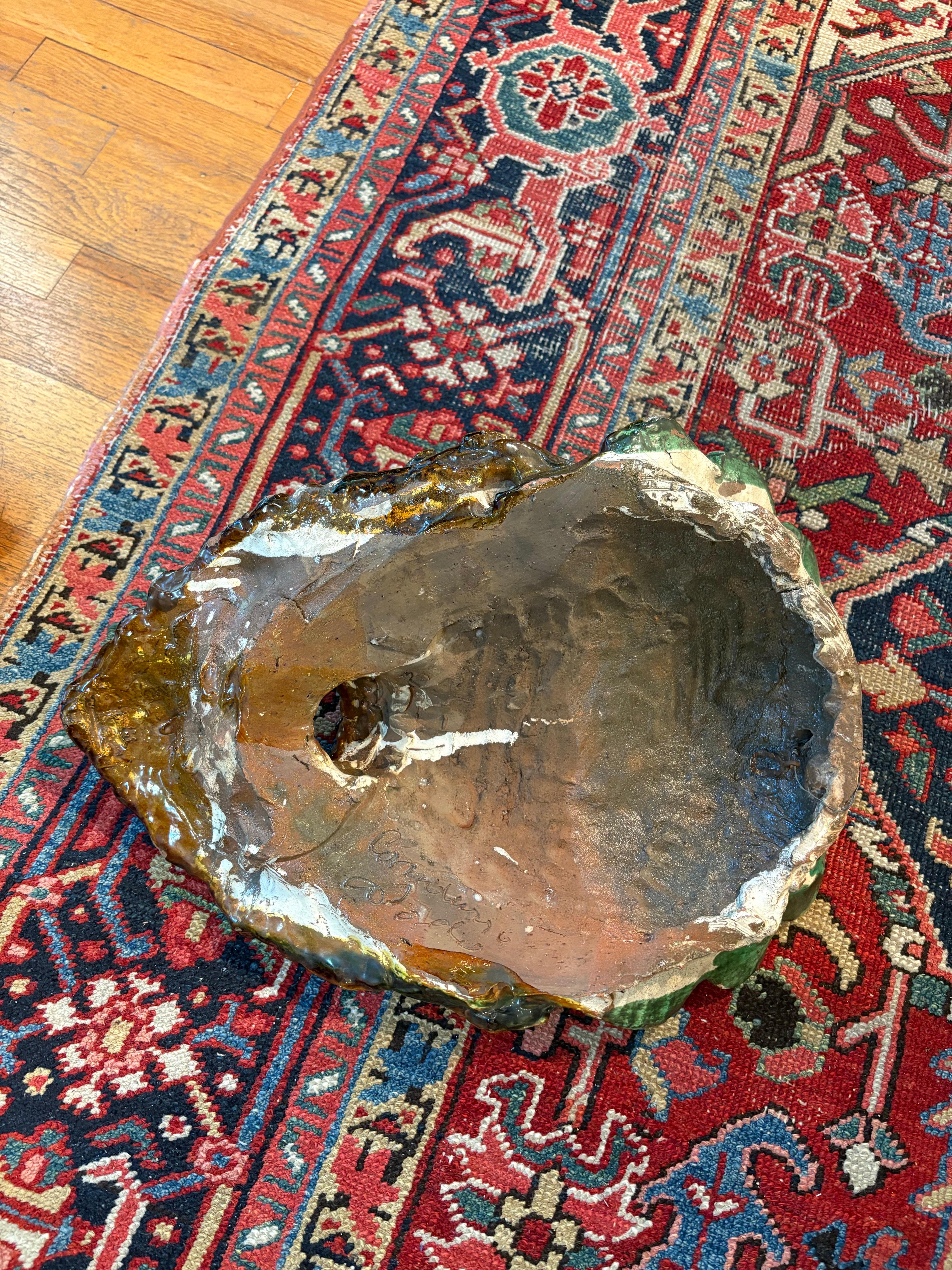 Scultura di testa in terracotta smaltata italiana In condizioni buone in vendita a Houston, TX