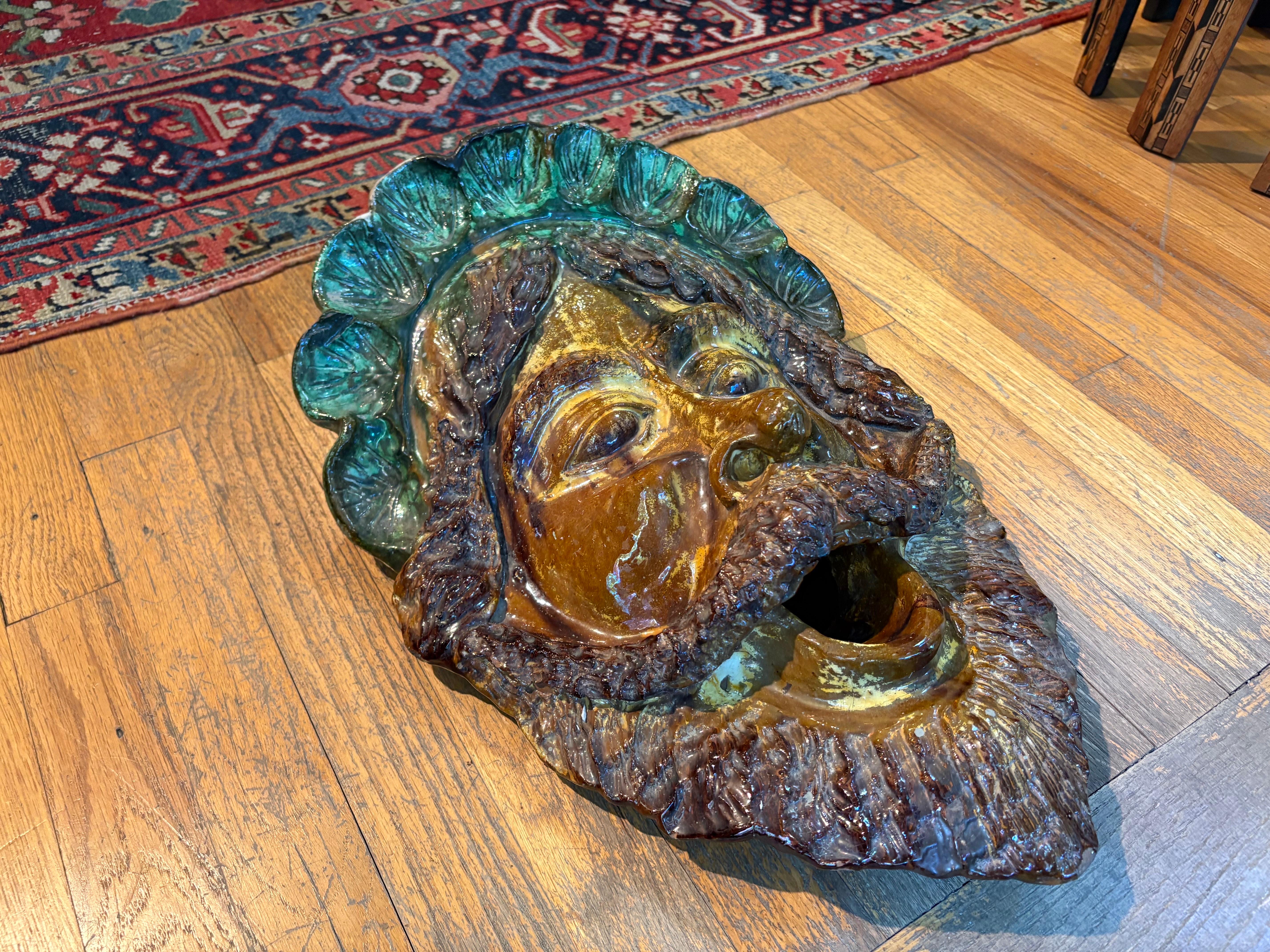 Metà XX secolo Scultura di testa in terracotta smaltata italiana in vendita