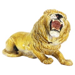Italian Glazed Terracotta Lion sculpture, 1960s