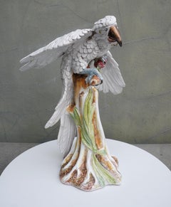 Italian Glazed Terracotta Parrot Statue