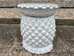 Italian Glazed Terracotta Pineapple Table Or Garden Seat