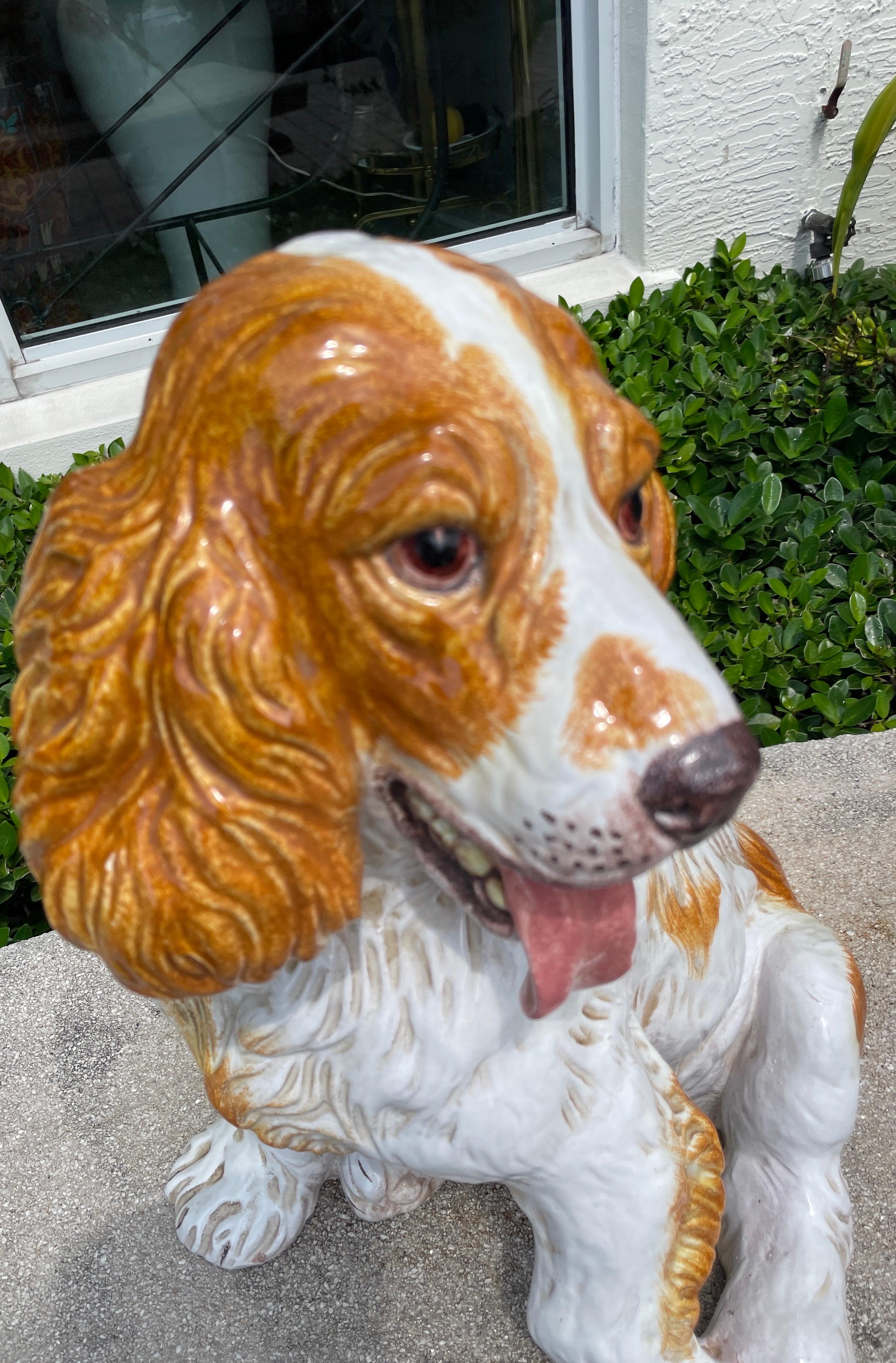 Spaniel italiano in terracotta smaltata in vendita 1