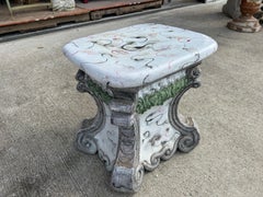 Italian Glazed Terracotta Table Of Garden Seat