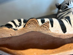 Italian Glazed Terracotta Zebra Sculpture
