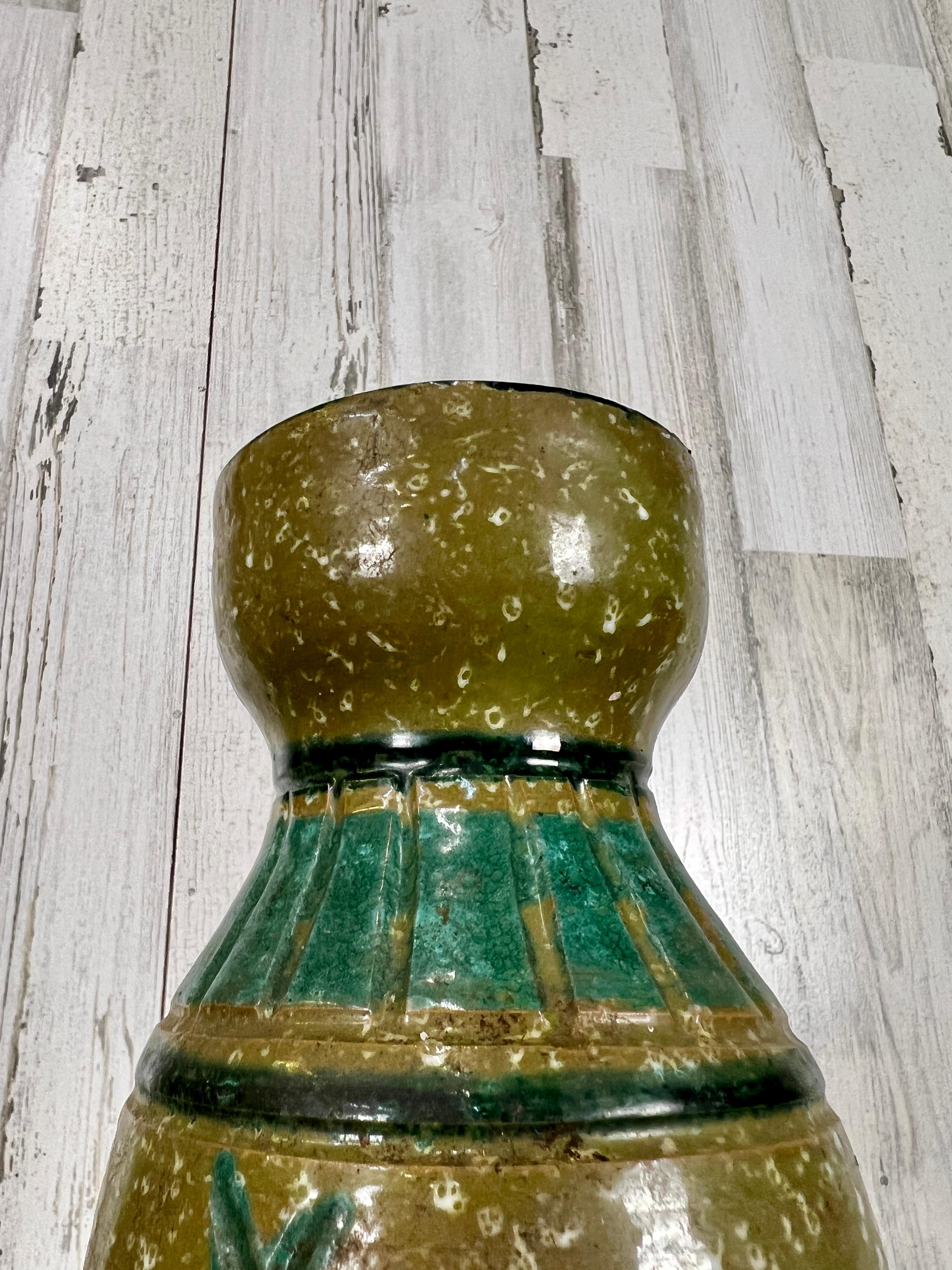 Italian Glazed Vase with Equine Design For Sale 4