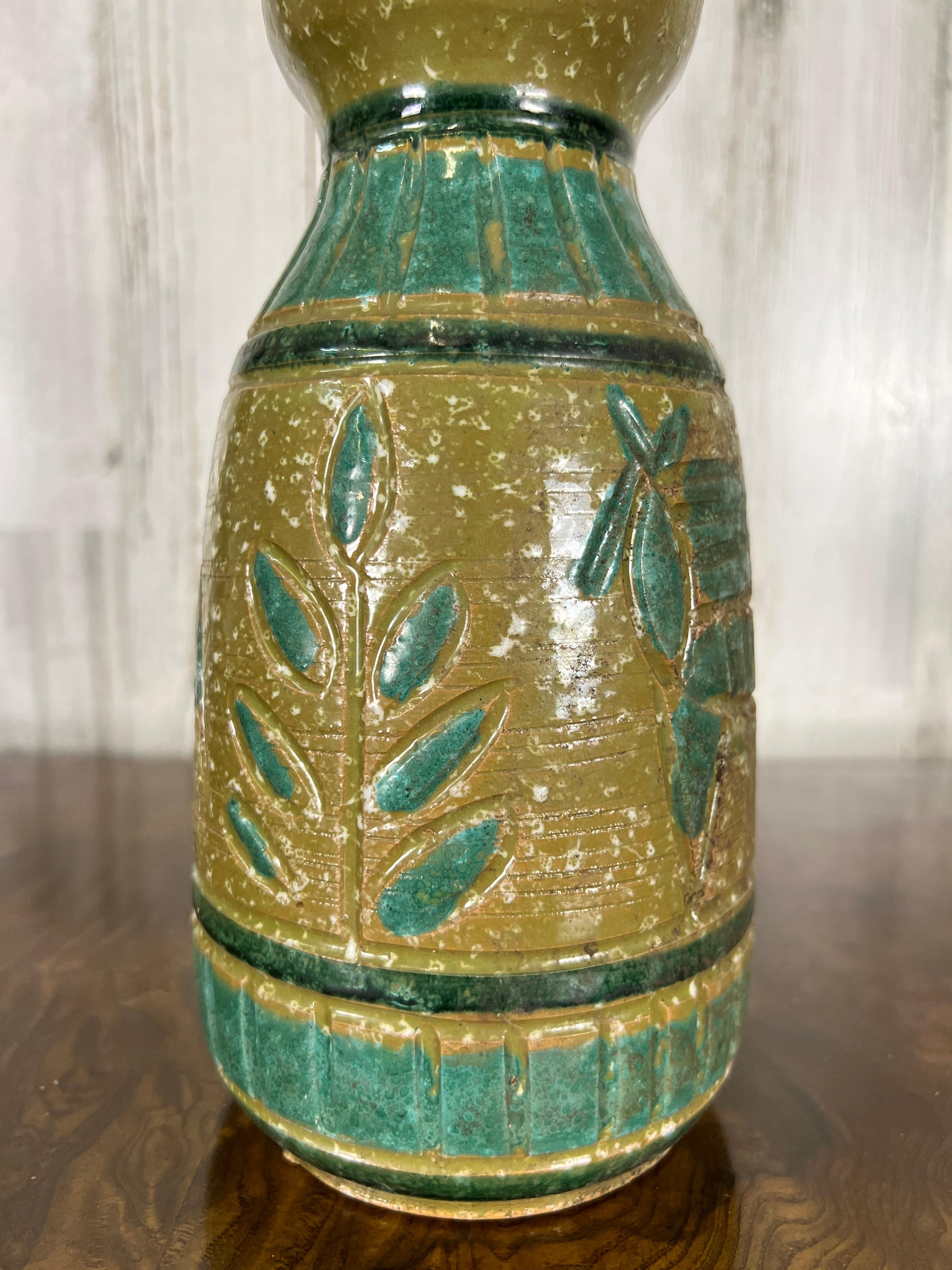 Italian Glazed Vase with Equine Design For Sale 2