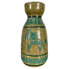 Vintage Italian Glazed Vase with Equine Design