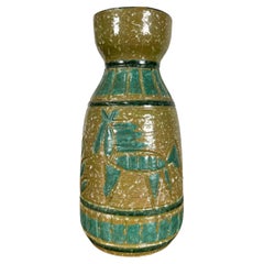 Italian Glazed Vase with Equine Design