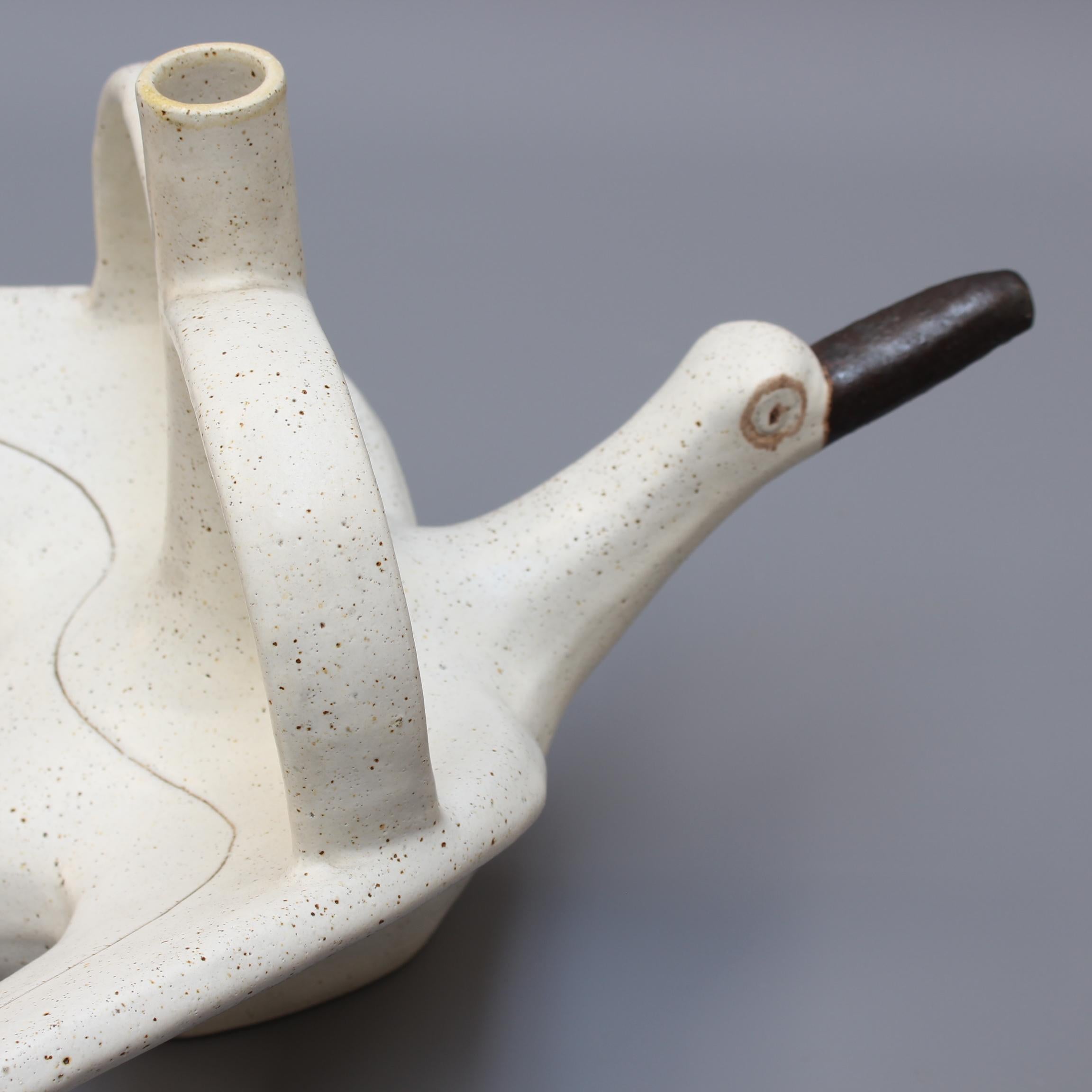 Italian Glazed Zoomorphic Ceramic Pitcher by Bruno Gambone 'circa 1970s' For Sale 7