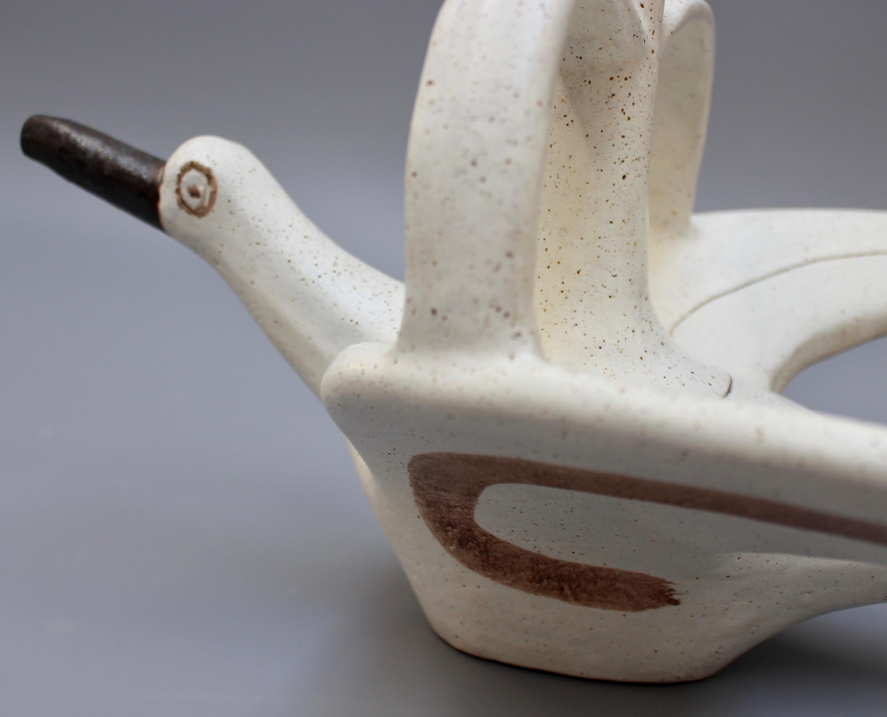 Italian Glazed Zoomorphic Ceramic Pitcher by Bruno Gambone 'circa 1970s' For Sale 13