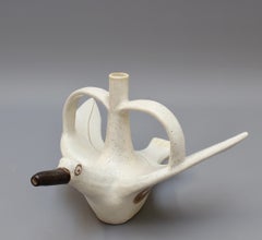 Italian Glazed Zoomorphic Ceramic Pitcher by Bruno Gambone 'circa 1970s'