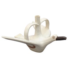 Italian Glazed Zoomorphic Ceramic Pitcher by Bruno Gambone 'circa 1970s'